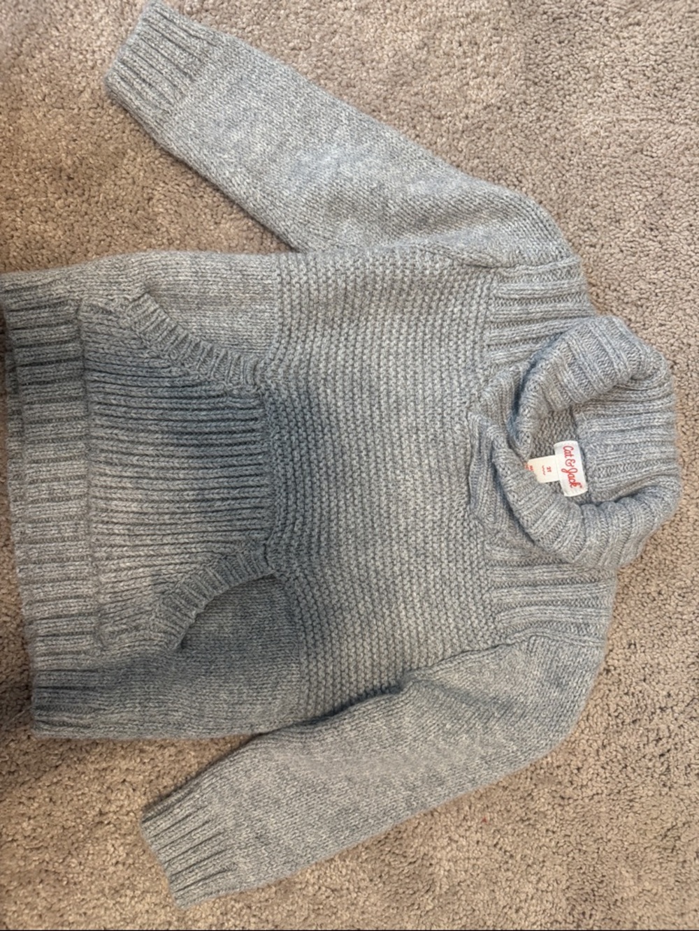 Cat & Jack Heather Gray Turtleneck Knit Sweater